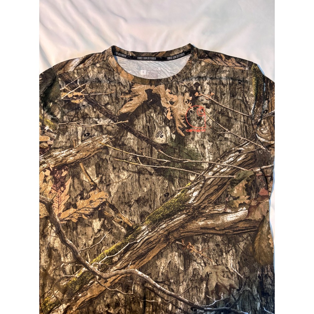 Carhartt Force Sun Defender Mens L Mossy Oak Camo Relaxed Fit T-Shirt T106560